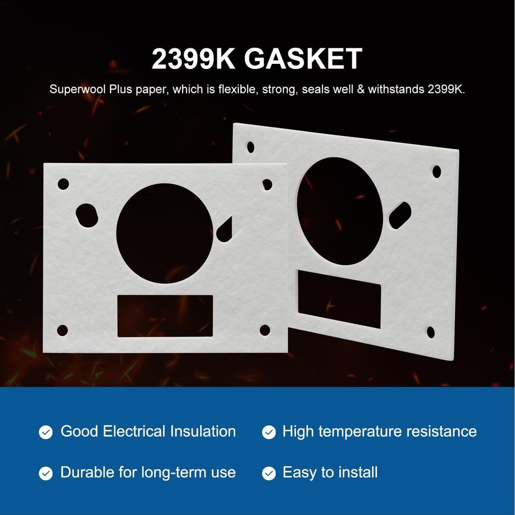 Прокладка для пеллетной печи, совместимая сreplacement-ом топки Harman 2399K, 3-44-00409, 1-00-07381 (2 шт./упак.)