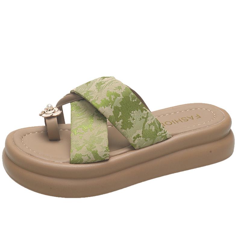 Набор шлепанцев с пальцами женская верхняя одежда лето 2025 новая мода французский кэжуал толстая подошва средний каблук пляжные римские супер огненные сандалии