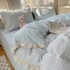 Princess Style Lace Bedding Set Four-piece Set Skin-friendly, Breathable and Comfortable Washed Sheets Quilt Covers Pillowcases