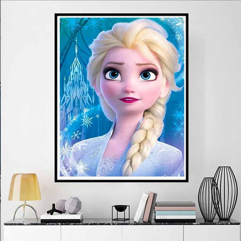 Disney Алмазная живопись с изображением Эльзы из мультфильма «Холодное сердце» Алмазная мозаика Вышивка крестом, Алмазная инкрустация Украшение комнаты Подарок