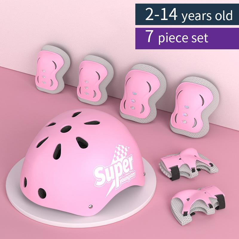Child Protective Equipment Helmet Elbow Knee Pads for Girls Aged 3 4 5 6 7 8 9 10 11 12 Year Boy Suitable for Roller Skating and Skiing