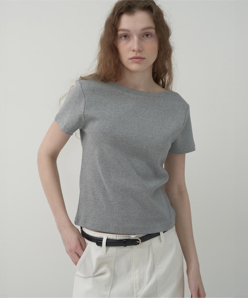 MOTT Boat Neck T-Shirt - Gray