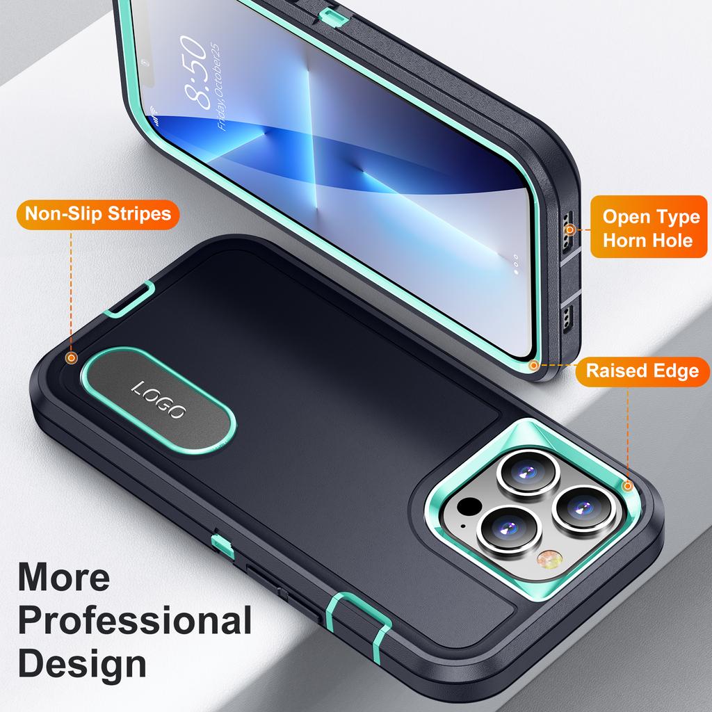 Heavy Armor Shockproof Defend Case For iPhone 13 Pro Max 12 14 Pro Max 11 6 7 8 14 Plus SE 2022 X Xs XR Metal Bracket Back Cover