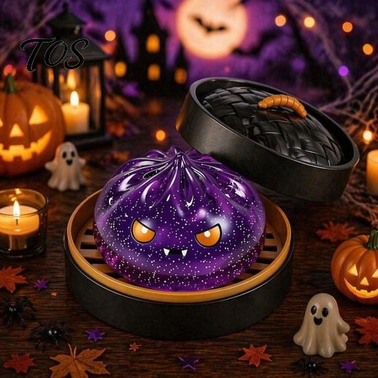 Stress Reduction Sensory Toy 1/6Pcs Halloween Dumpling Relief Toy, Devil Pumpkin Eyeball Skeleton Squeeze Shaped Anxiety Dough Bun Fidget with