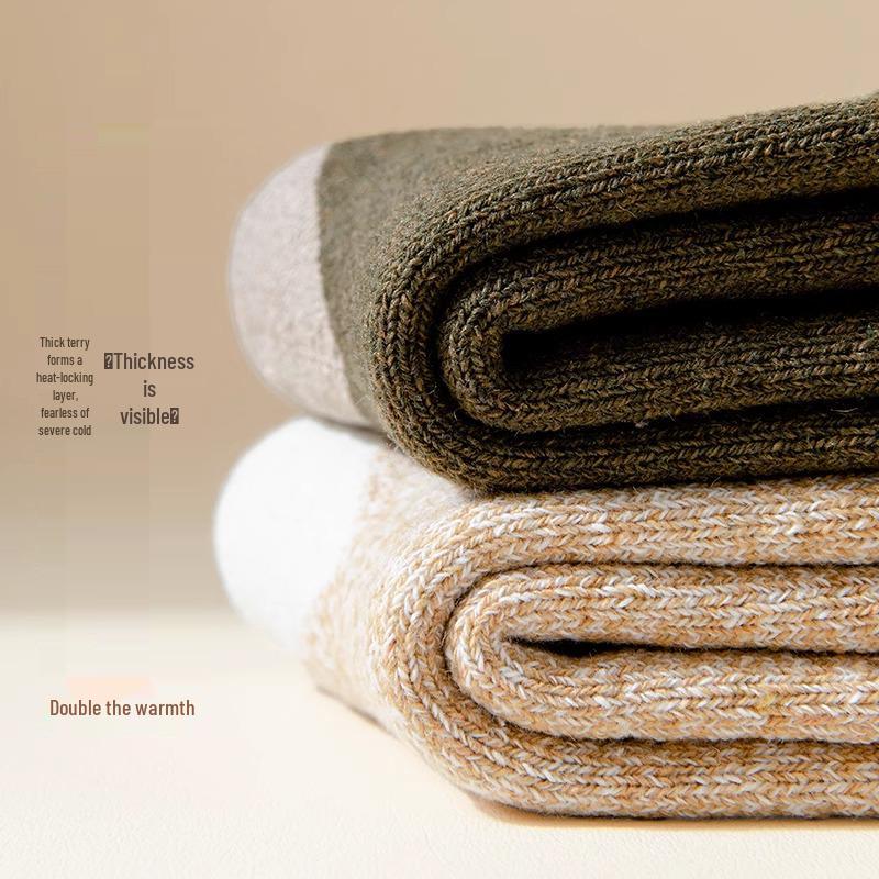 Мужские очень толстые шерстяные и кашемировые носки до середины икры - Зимние теплые, выше колена, с плюшевой подкладкой для пожилых людей