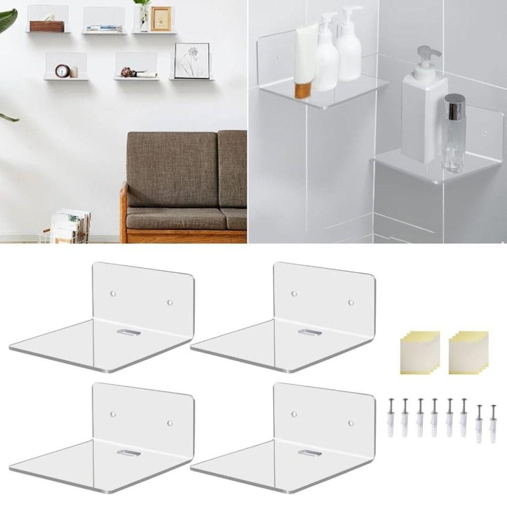 Transparent Design Transparent Wall Shelves Minimalist Floating Shelves Storage Shelves