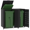 VidaXL Wheeled Storage for Trash Cans for 2 Bins Black Steel, Trash Can Storage, 3279977