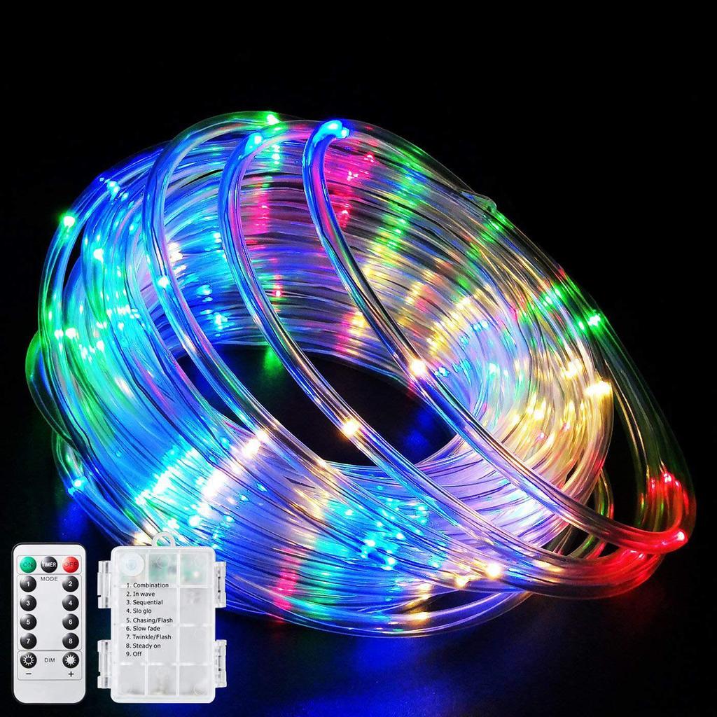 Rainbow 120 LED, 12m Outdoor Solar Neon Tube Lights, Waterproof Decorative Fairy Strip Lights
