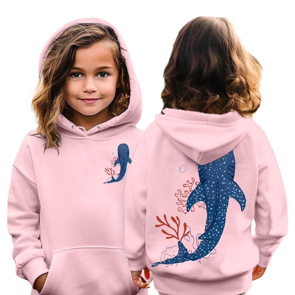 Детские толстовки, свободная спортивная рубашка с капюшоном и принтом, модная спортивная рубашка