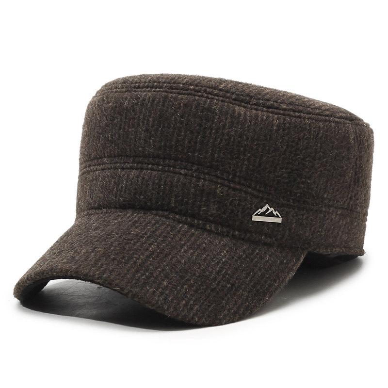 Зимние мужские шапки, шапки-ушанки для мужчин среднего и пожилого возраста, утепленные шапки с плоским верхом, шапки для дедушек, шапки для пап, кепки с козырьком