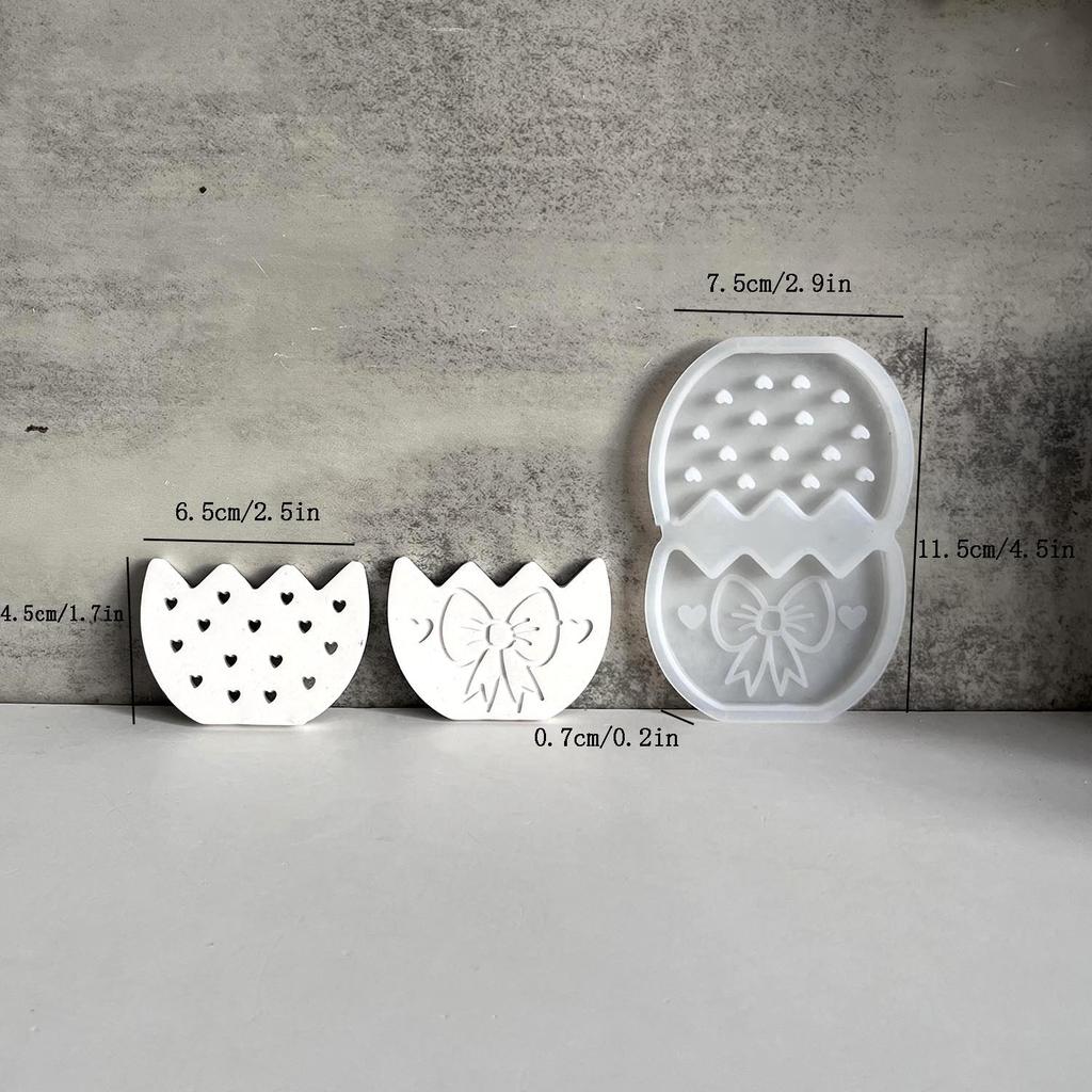 DIY Easter Rabbit Egg Flower Basket Silicone Mold Wall Pendant Plaster Drip Mold for Home Easter Party Decoration
