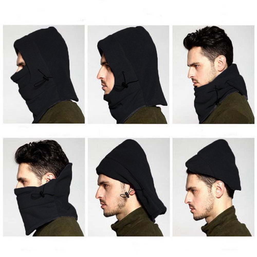 6-in-1 Winter Swat Face Black Balaclava Ski Thermal Hat Protect Mask Windproof