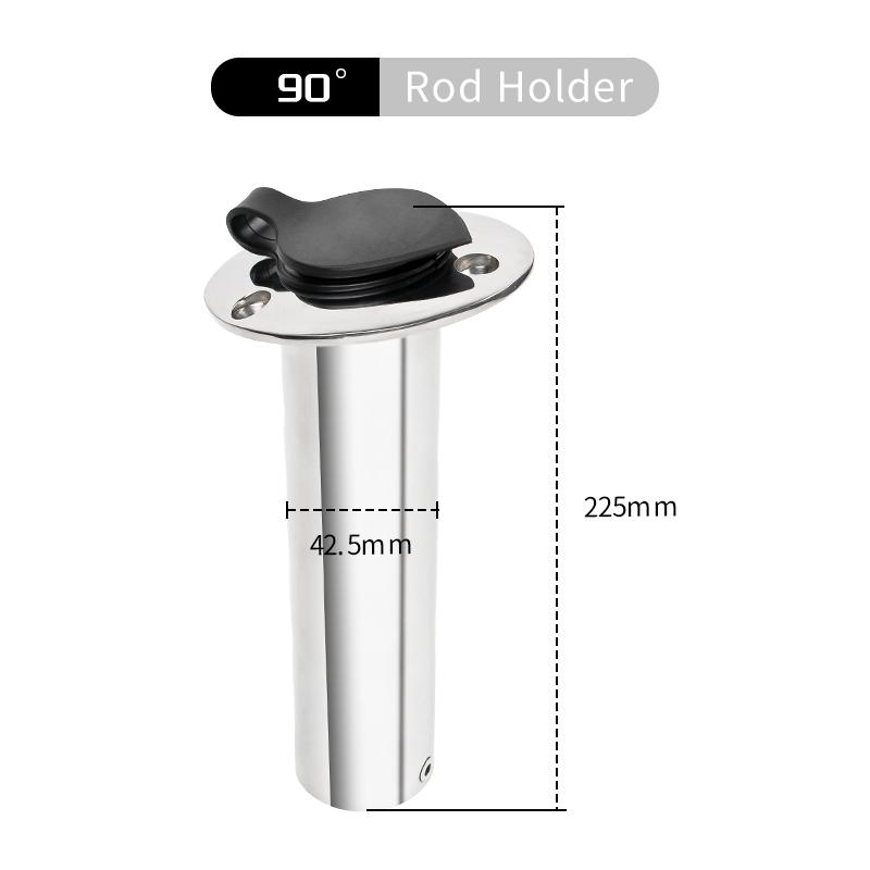 Marine Stainless Steel Boat Fishing Rod Holder Oval with PVC cover Heavy Duty Flush Mount Rod Holder 15/30/90 Degree