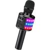 Verkstar Karaoke Microphone, Bluetooth Wireless Microphone, Recording Function, LED Light & Earphone Jack, TF Card Function, Compatible with Android/i