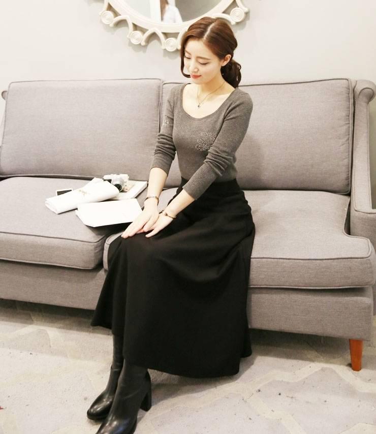 Ретро Арт Юбка Макси А-силуэта с высокой талией - Эластичная, Плиссированная, Всесезонный Хлопок для Женщин