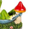 Mushroom Hammock Frog Figurine Garden Frog for Balcony Yard Art Lying Frog Ornament Indoor Desk