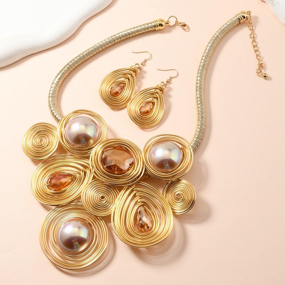 Модный набор украшений с акриловыми подвесками и гальваническим покрытием для женщин