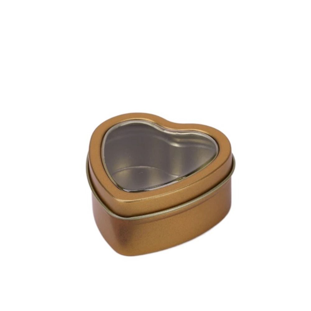 Серебряные/красные/розовые банки в форме сердца Жестяные контейнеры в форме сердца Креативные банки для изготовления свечей своими руками