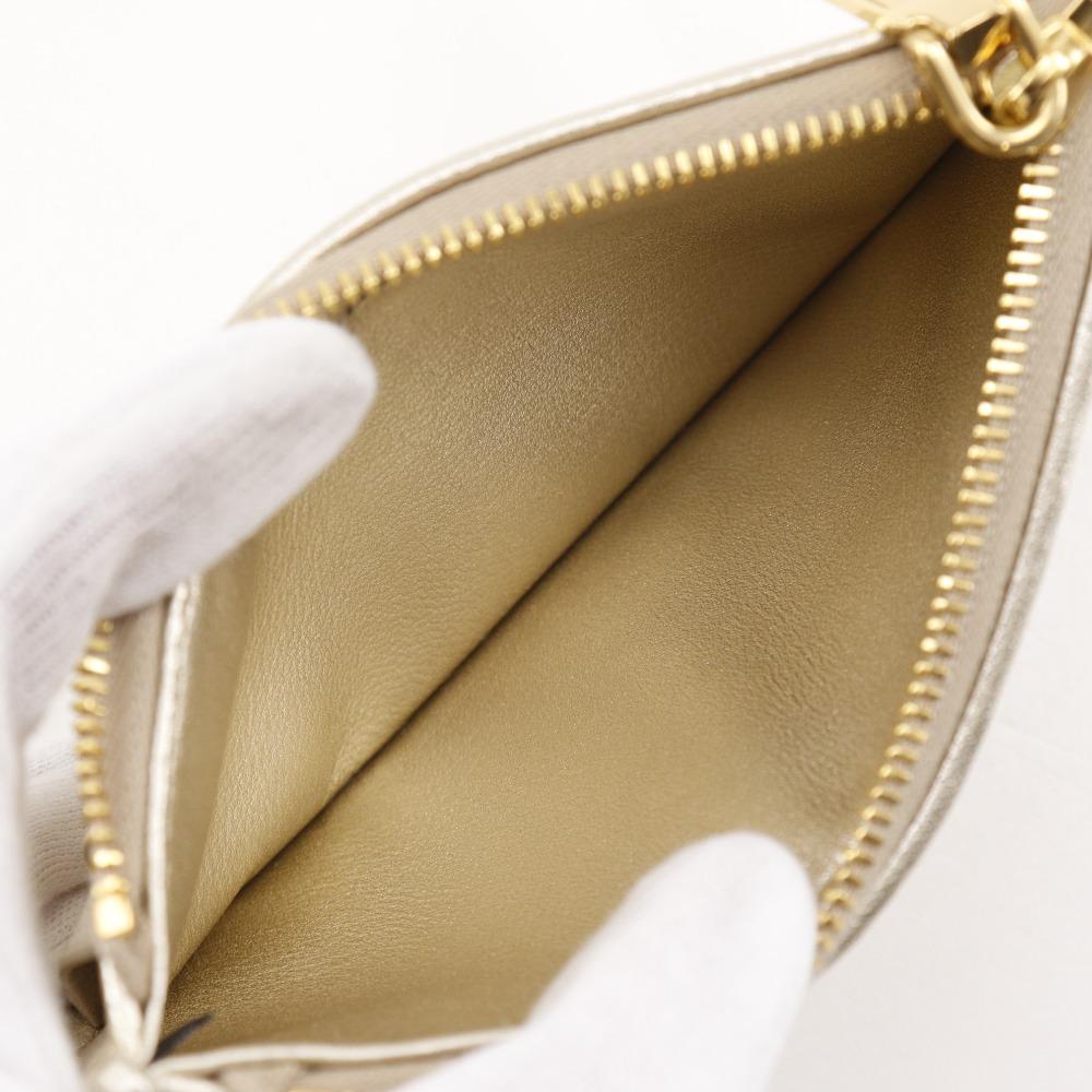 MIUMIU Fragment Case Card Case Matelasse Envelope Coin Purse PIRITE Leather Women Used