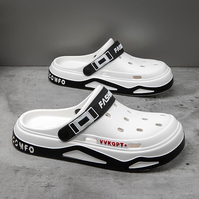 Летние мужские туфли EVA с толстой перфорированной подошвой, сандалии и тапочки Baotou - нескользящая пляжная обувь