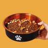 Large Capacity Dog Stainless Steel Food Bowl Cartoon Dog Feeding Basin  For Cats Puppy