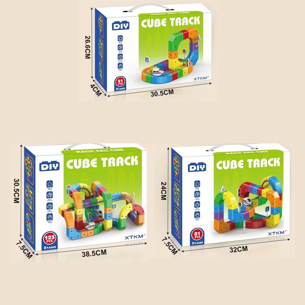 Многофункциональные Волшебные Трековые Машинки для Детей Кубики Железнодорожные Строительные Игрушки