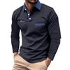 Spring Autumn Men Clothes Casual Polo Shirt Pocket Stitching Business Casual Tops Polo Shirt