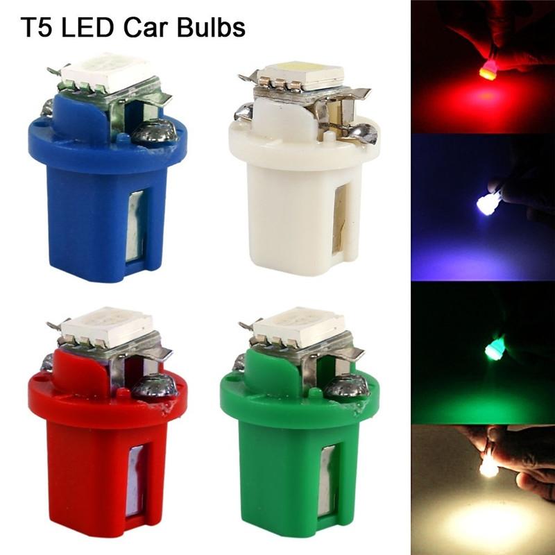 10pcs Car LED Instrument Lamp T5 Bulbs Low Power 5050 SMD Automobile Instrument Panel Switch Lamp 12V Automotive Accessoire