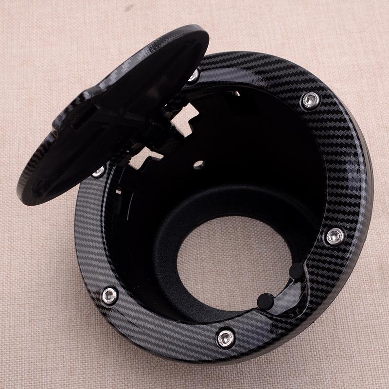 Carbon Fiber Style Fuel Tank Cover Door Gas Filler Cap Fit for Jeep Wrangler JK 2007-2017