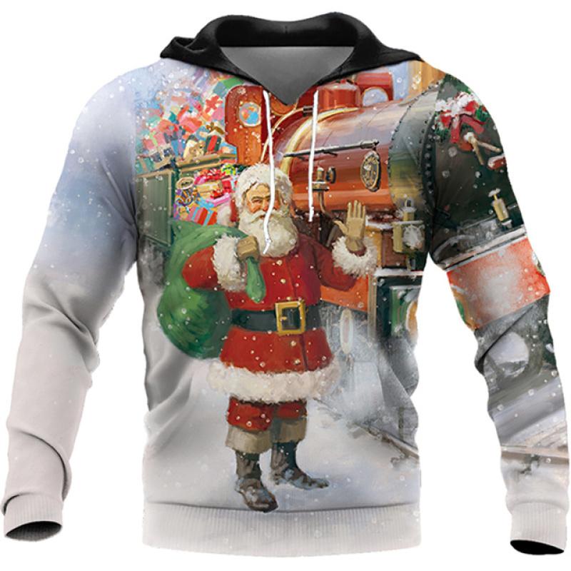 Christmas 3d Printed Sweater Autumn Santa Claus Fashion Shirts For Men Holiday Clothing Hoodies Men Clothing Streetwear