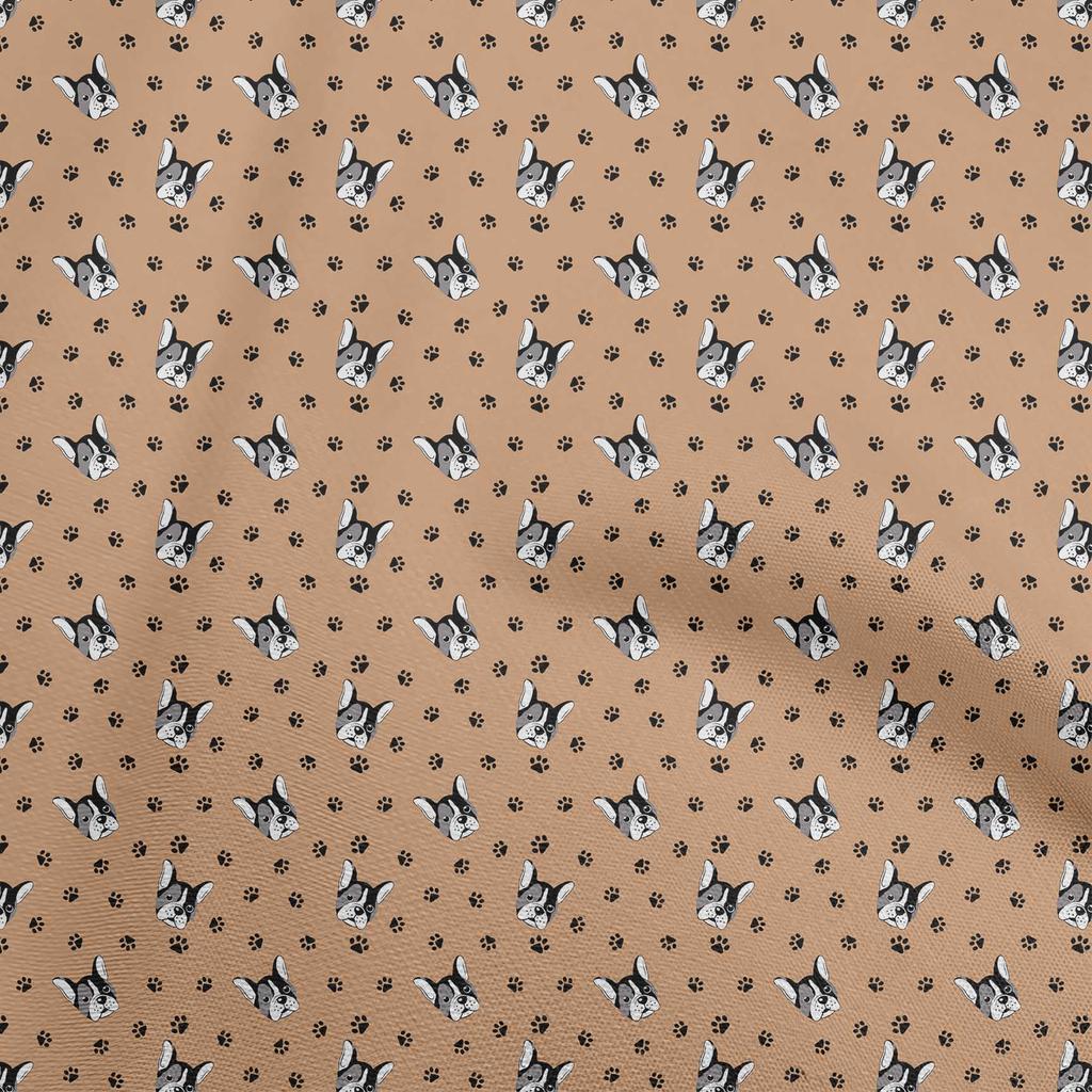 oneOone Cotton Flex Light Brown Fabric Bull Quilting Supplies Print Sewing Fabric By The Yard 40 Inch