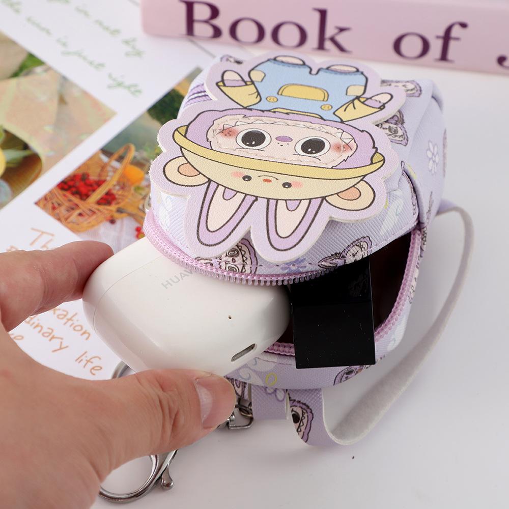 New Cute and Fashionable Labubu Wallet Keychain Cartoon Doll Keybag Earphone Storage Bag 5453 CLE