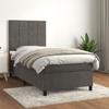 3142996 vidaXL Divan Bed and Mattress Dark Grey 90x190 Cm Velvet