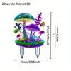 Glowing Mushrooms, 2D Flat Acrylic, Decoration, Suitable for Garden, Lawn, Patio, Outdoor, Christmas, Halloween