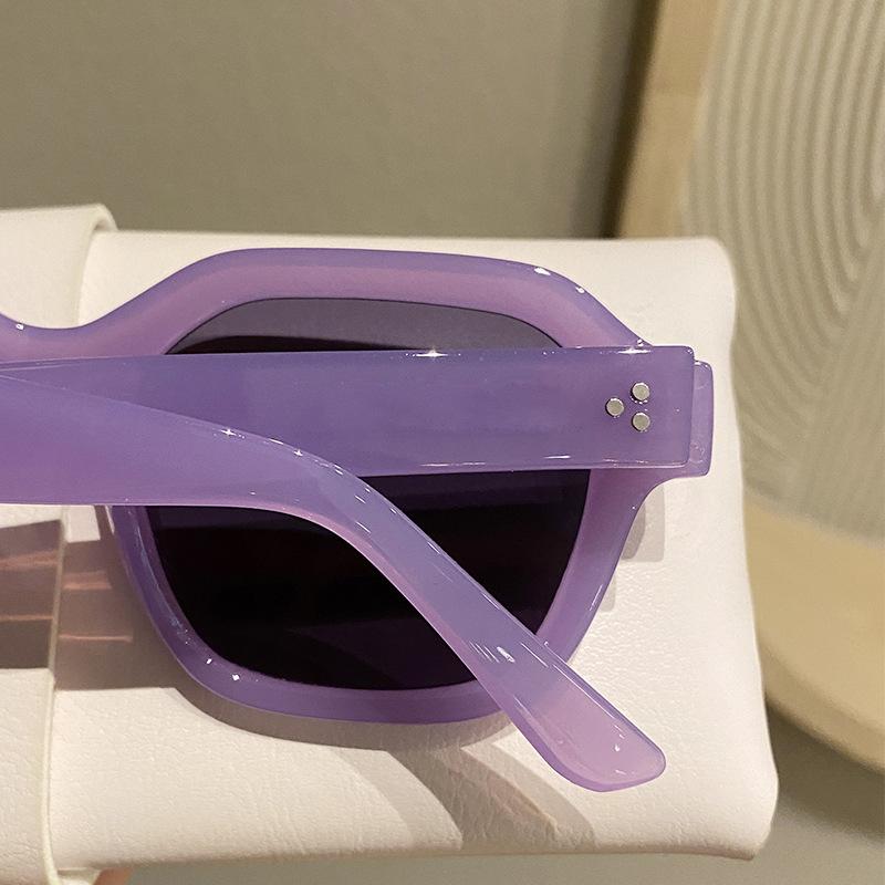 Irregular purple sunglasses rice nails retro sunglasses women's high-end sunglasses new vacation beach