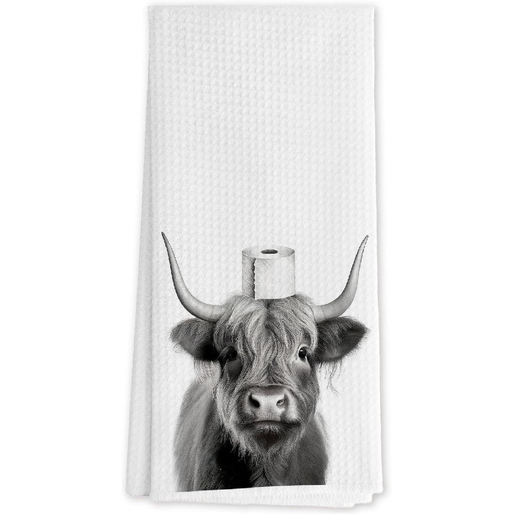 Funny Gothic Skeleton Baker Kitchen Towels, Gifts for Baking Lovers Women Dish Hand Towels for Kitchen, Having a Mental Bake Down Decorative Tea