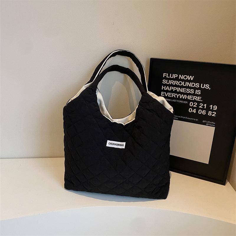 Niche Simple And Versatile Shoulder Bag Commute To Work Autumn And Winter Trend Fashion Cotton Clothes Tote Bag