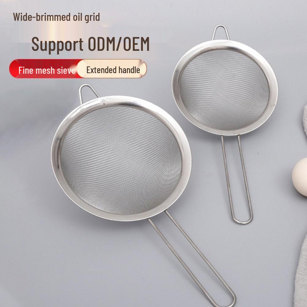 Ручной кухонный дуршлаг и половник-скиммер из нержавеющей стали для соевого молока, масла, муки и хот-пота.