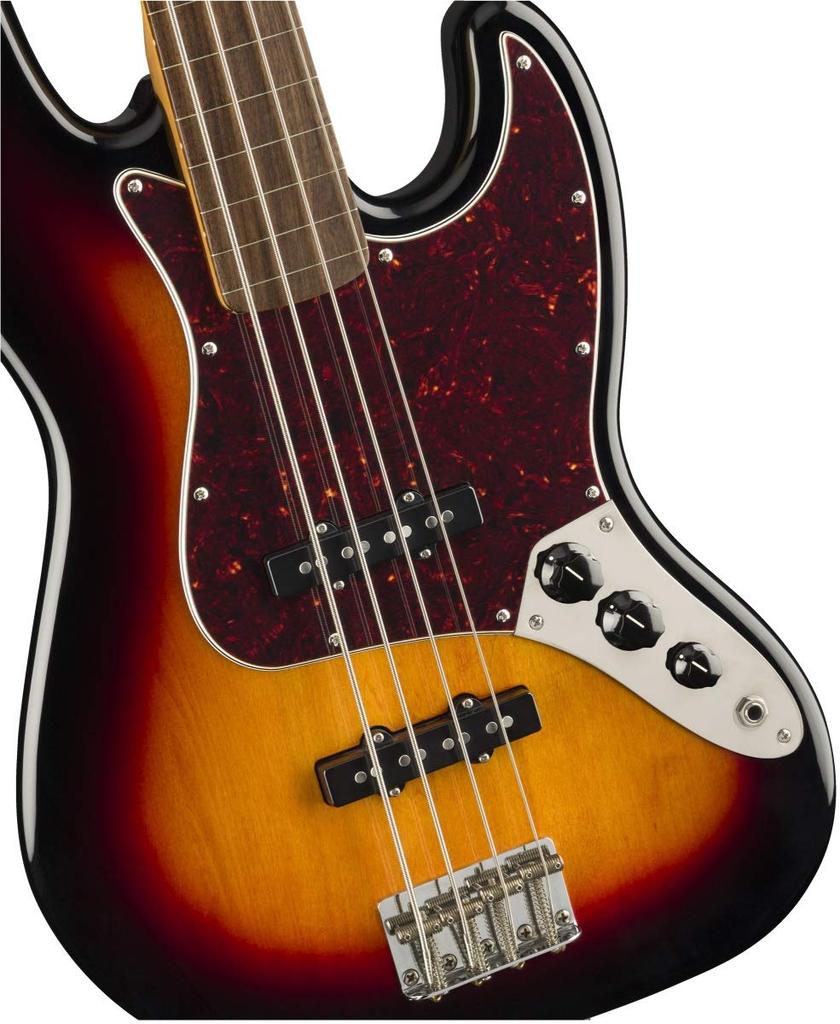 Squier by Fender Electric Bass Classic Vibe Jazz Laurel Sunburst с мягким футляром '60s Bass® безладовая, накладка грифа, 3 цвета