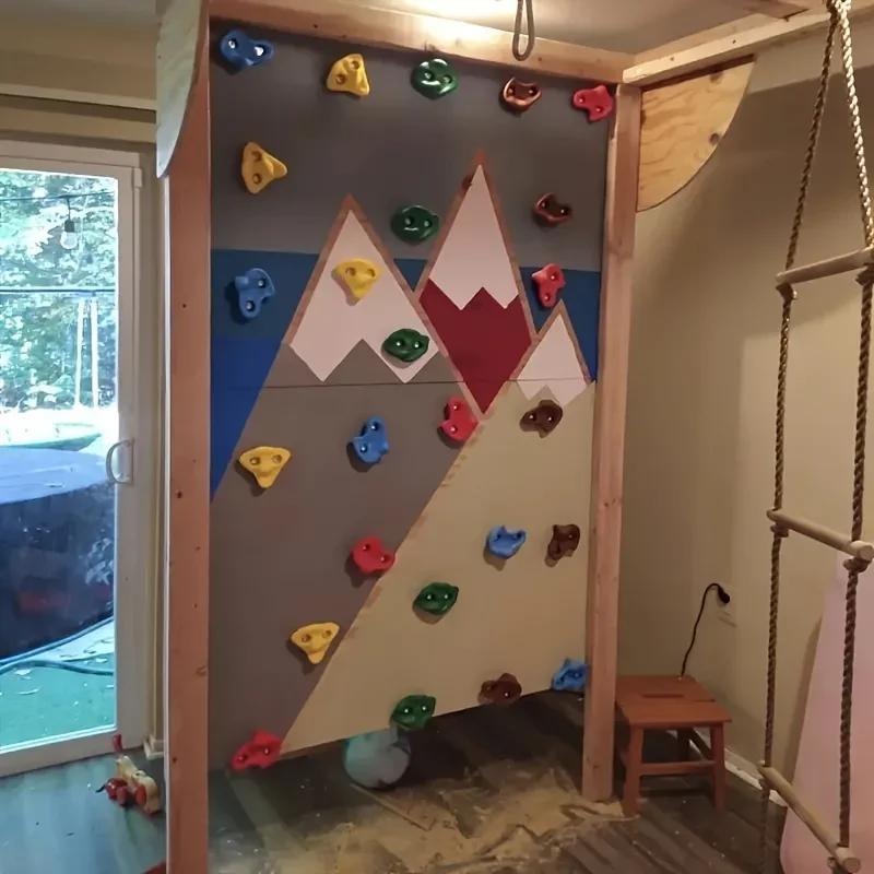 Детские камни для скалолазания Детские DIY зацепы для скалолазания Цветные пластиковые Прочные Оборудование для детских площадок в помещении и на улице