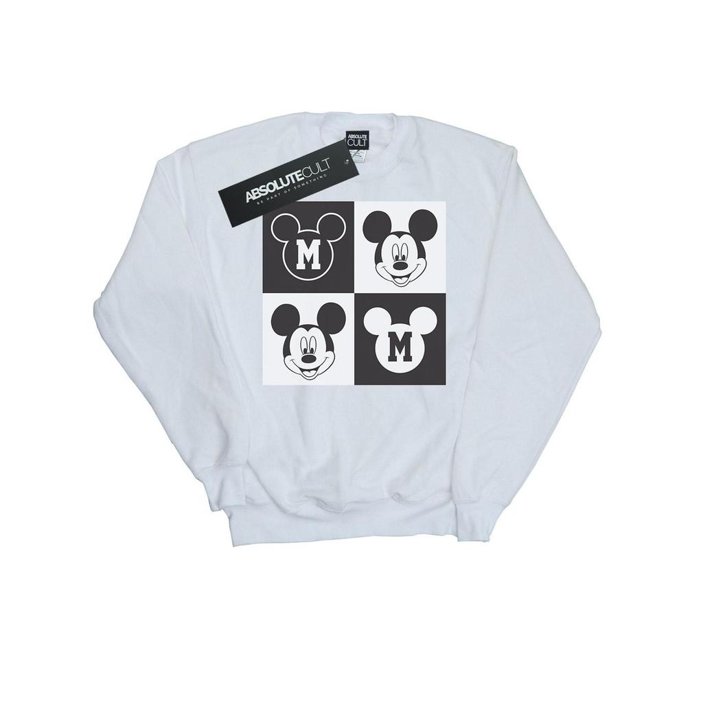 Disney Mens Mickey Mouse Smiling Squares Sweatshirt