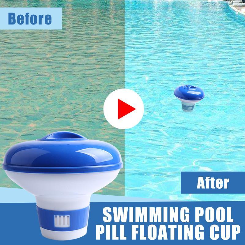 Floating Pool Chlorine Dispenser 5 Inch Adjustable Flow Vents Leak Proof Lightweight Portable for Travel Pool Spa Use