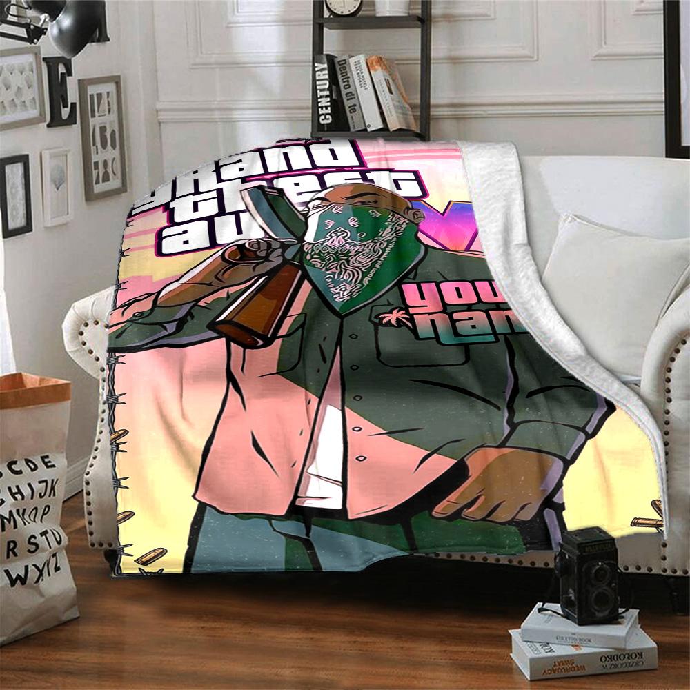 Gta Customize Your Name Blanket Cozy Personalized Blanket Durable Comfort Throw For Picnics Office Bedding Office Chair All-Season Use