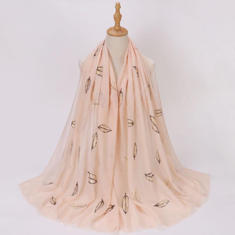 Ethnic Style Gold Foil Printed Scarf Soft Polyester Women S Fashion Scarf