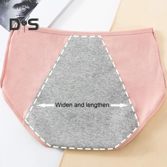 Women Menstrual Panties Mid Waist Cotton Anti-leak Plus Size Soft Breathable Anti-septic Solid Color Elastic Moisture-wicking Lady Briefs Period