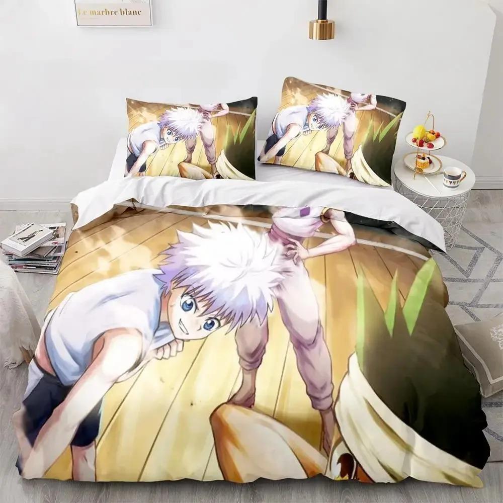 Hunter X Hunter 3D Принт Комплект Пододеяльника Постельное Белье Японское Аниме Полуторный Двуспальный Кинг Покрывало Наволочки Домашний Декор