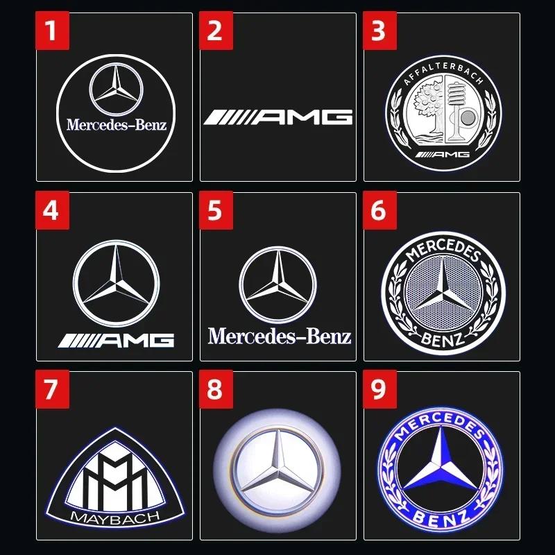 Автомобильная наклейка Benz 2026 Новая Для Benz 2 шт. Светодиодный проектор на дверь автомобиля Призрачный приветственный свет Для Mercedes Benz C E S пара W240 W210 Spri