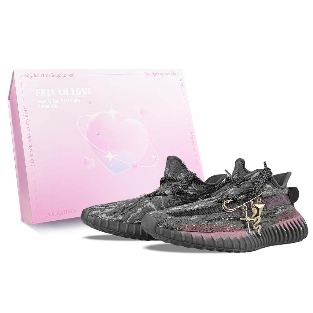 adidas Оригинальные Yeezy Boost 350 V2 BNK Marsh Purple Устойчивые к истиранию Низкие Повседневная Обувь Унисекс Черно-Фиолетовые ID4811(Team40-SBOX)