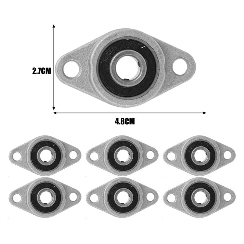 Zinc Alloy Pillow Block Bearing KP08 KFL08 8mm Inner Bore Shaft Rod Bearings Brackets Self-Alignment Mounted Ball Bearings