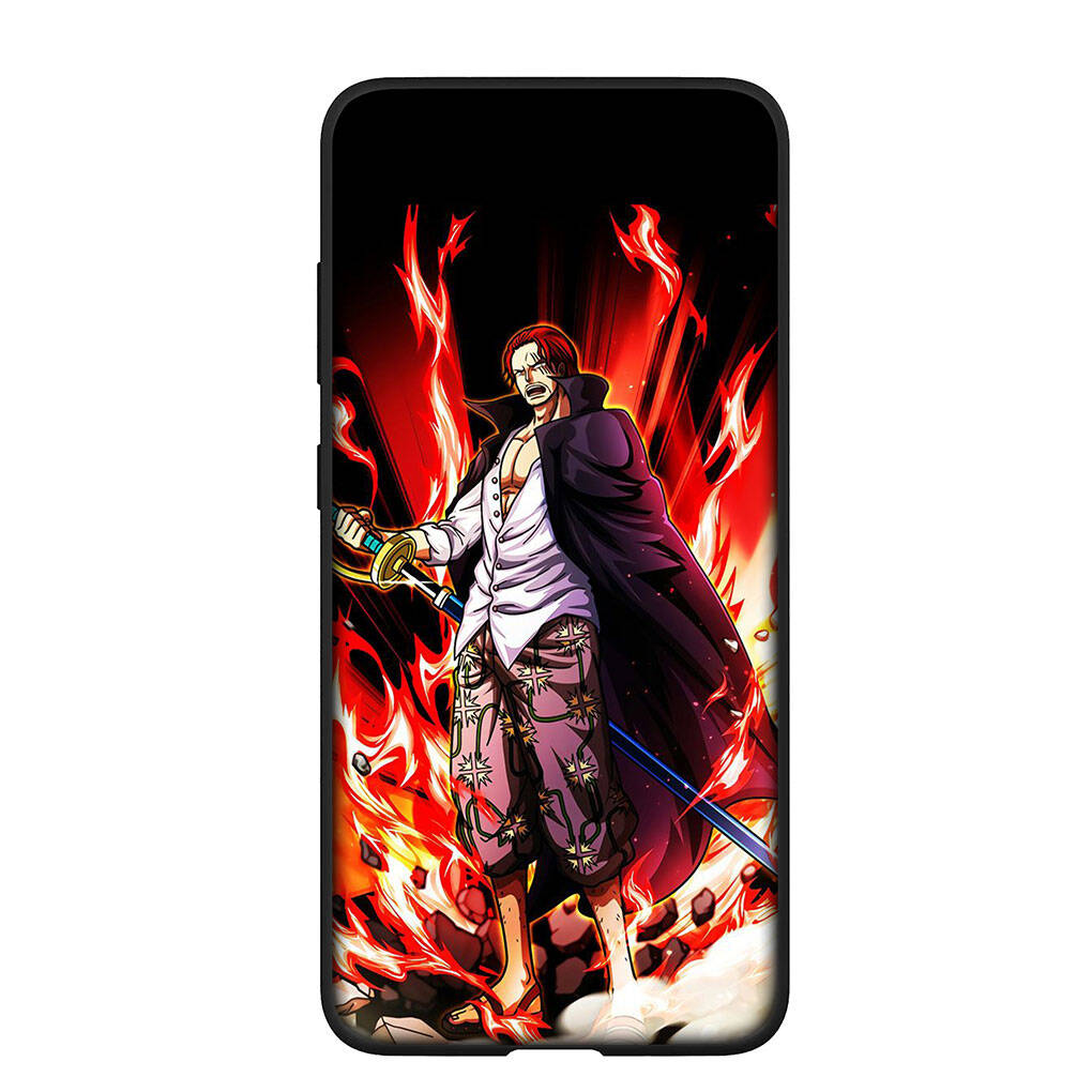 Phone Case for Samsung Galaxy S25 S23 S24 Ultra FE Plus A05 A06 A15 A16 A36 A37 A35 A54 A55 A56 A57 A25 A26 A53 Red Hair One Pieces Luffy Shanks Funda
